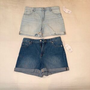 NWT Wonder Nation Girls Jean Shorts - Bundle of Light and Dark Blue